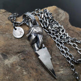 Lightning Skull Necklace Retro Style Jewelry