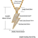 Hip Hop Lightning Pendant Rhinestone Necklace