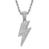 Hip Hop Lightning Pendant Rhinestone Necklace