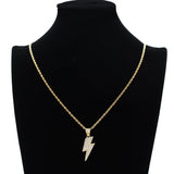 Hip Hop Lightning Pendant Rhinestone Necklace