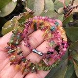 Natural Multicolored Tourmaline Chips Necklace Crystal Healing Stone