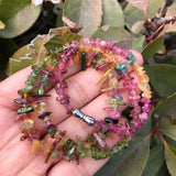 Natural Multicolored Tourmaline Chips Necklace Crystal Healing Stone