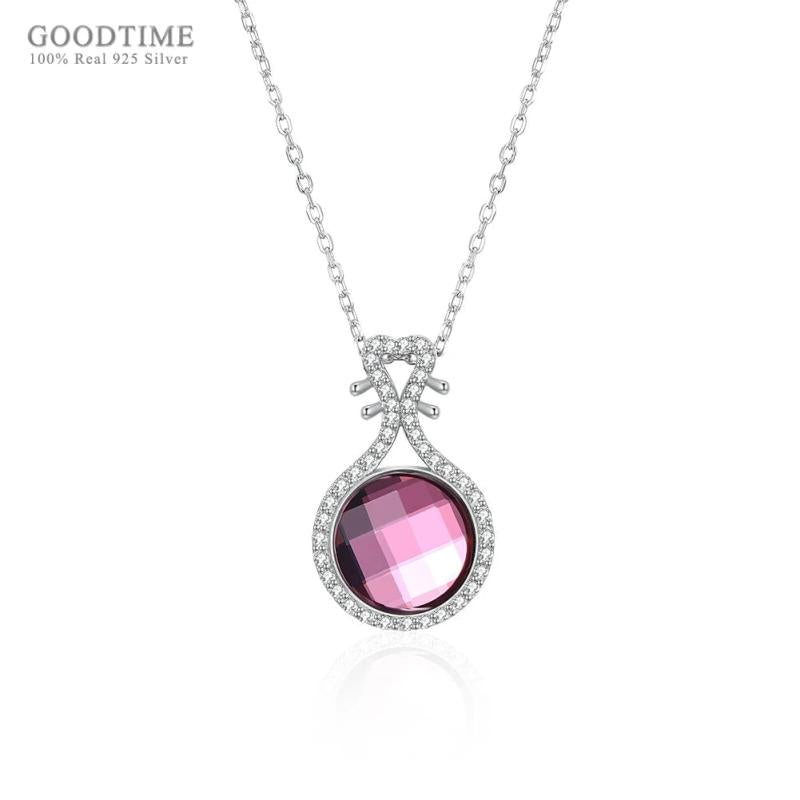 Sterling Silver Crystal Pipa Pendant Necklace for Women