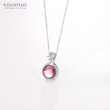 Sterling Silver Crystal Pipa Pendant Necklace for Women