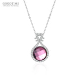 Sterling Silver Crystal Pipa Pendant Necklace for Women