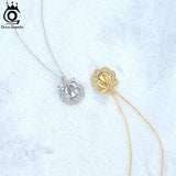925 Silver Christmas Wreath Pendant Necklace for Women - HON23