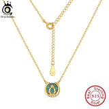 925 Silver Malachite Pendant Necklace for Women Girls
