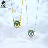 925 Silver Malachite Pendant Necklace for Women Girls