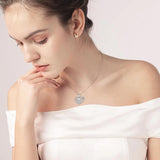 925 Silver Heart-shaped Hollow Vine Zircon Pendant Necklace Women