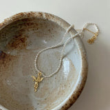 Sterling Silver Baroque Pearl Necklace 18k Angel Pendant