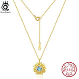 925 Silver Crystal Pendant Snowflake Necklace Christmas Gift