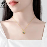 925 Silver Crystal Pendant Snowflake Necklace Christmas Gift