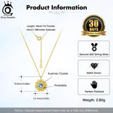 925 Silver Crystal Pendant Snowflake Necklace Christmas Gift