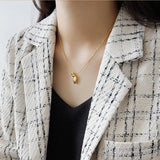 925 Silver Necklace Geometric Oval Beads Clavicle Necklace