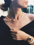 Punk Layered Flat Blade Snake Chain Choker Necklace for Women