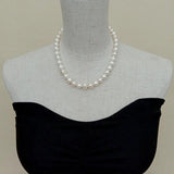 YYGEM Potato Shape Pearl Necklace 925 Silver Clasp