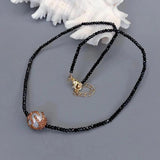 YYGEM Natural Spinel Pearl Crystal Pave Necklace Gemstone Jewelry