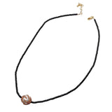 YYGEM Natural Spinel Pearl Crystal Pave Necklace Gemstone Jewelry