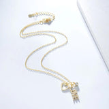 925 Silver Love Pendant Necklace Zircon Heart Choker