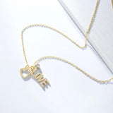 925 Silver Love Pendant Necklace Zircon Heart Choker