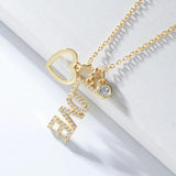 925 Silver Love Pendant Necklace Zircon Heart Choker
