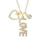 925 Silver Love Pendant Necklace Zircon Heart Choker