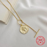 925 Silver Relief Coin Pendant Necklace Fine Jewelry