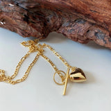 925 Silver Heart Pendant Necklace OT Buckle Clasp Wedding Jewelry Gift