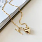 925 Silver Heart Pendant Necklace OT Buckle Clasp Wedding Jewelry Gift