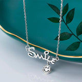 Silver 925 Smile Face Pendant Choker Necklace Jewelry