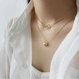 925 Silver Heart Pendant Double-layer Female Jewelry