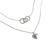 925 Silver Heart Pendant Double-layer Female Jewelry