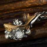 Good Luck Retro Necklace Koi Leap Dragon Gate Shape Pendant