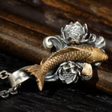 Good Luck Retro Necklace Koi Leap Dragon Gate Shape Pendant