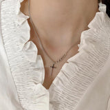 925 Silver Cross Chain Necklace Christian Crucifix Pendant Jewelry