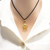 24k Pure Gold Ruyi Lock Pendant Necklace for Women Baby Birthday