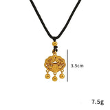 24k Pure Gold Ruyi Lock Pendant Necklace for Women Baby Birthday