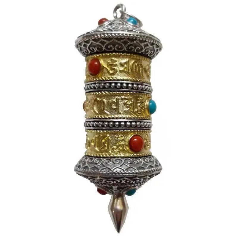 National Tide Prayer Wheel Pendant Necklace Tibet