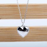 925 Silver Love Necklace Women Clavicle Peach Heart Pendant Jewelry