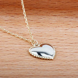 925 Silver Love Necklace Women Clavicle Peach Heart Pendant Jewelry
