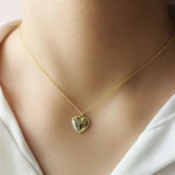 925 Silver Love Necklace Women Clavicle Peach Heart Pendant Jewelry