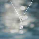 S925 Heart Style Women Chain Necklace Stone Pendant