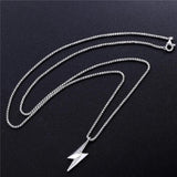 925 Silver Lighting Star Pendant Choker Necklace Hip Hop Lock