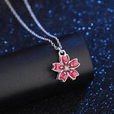 S925 Sterling Silver Peach Blossom Necklace