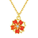S925 Sterling Silver Peach Blossom Necklace