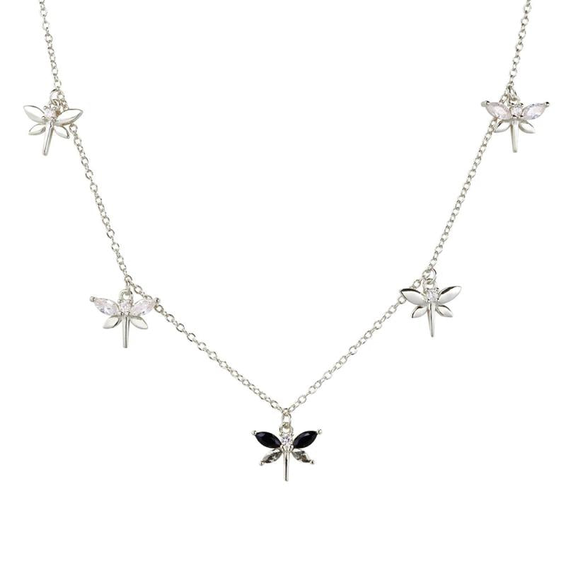 SloveCabin Sterling Silver Dargonfly Choker Necklace