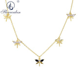 SloveCabin Sterling Silver Dargonfly Choker Necklace