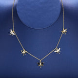 SloveCabin Sterling Silver Dargonfly Choker Necklace