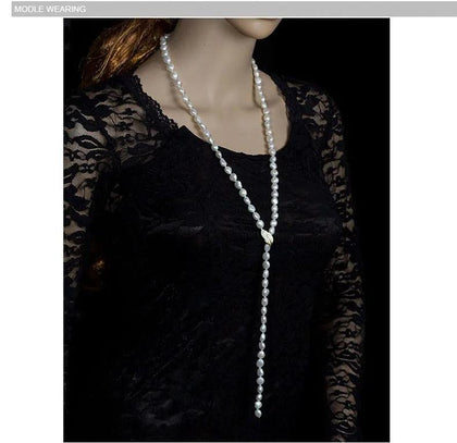 Natural Freshwater Long Pearl Necklace Women Wedding Baroque Pearl Necklace