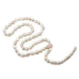 Natural Freshwater Long Pearl Necklace Women Wedding Baroque Pearl Necklace